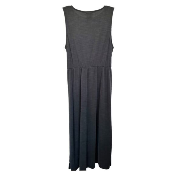 Nicole Miller Women's Sleeveless Knot Front Casual Midi Dress Size M Dark Gray - Picture 2 of 8